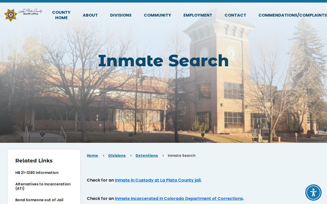 La Plata County inmate search gateway for jail and custody records